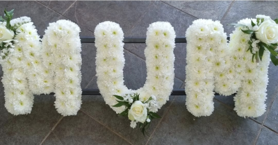 Based Letters - Based lettters in all white shades or colours of your choice - no ribbon edging