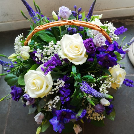 Purple and White Sympathy Basket